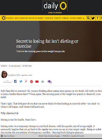 Secret to losing fat isn't dieting or exercise