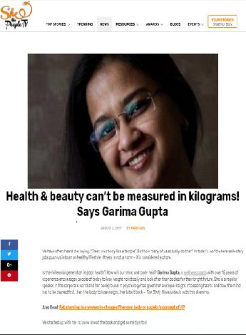 Health & beauty can’t be measured in kilograms! Says Garima Gupta