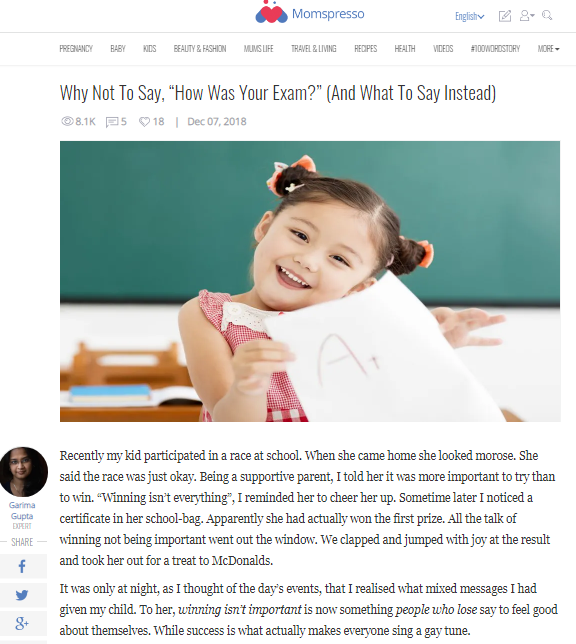 Why Not To Say How Was Your Exam -Expert Article in Momspresso