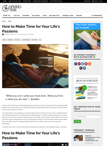 How to Make Time for Your Life’s Passions