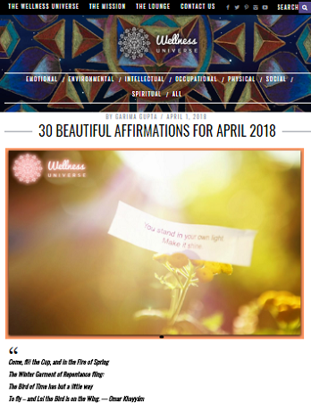 30 BEAUTIFUL AFFIRMATIONS FOR APRIL 2018