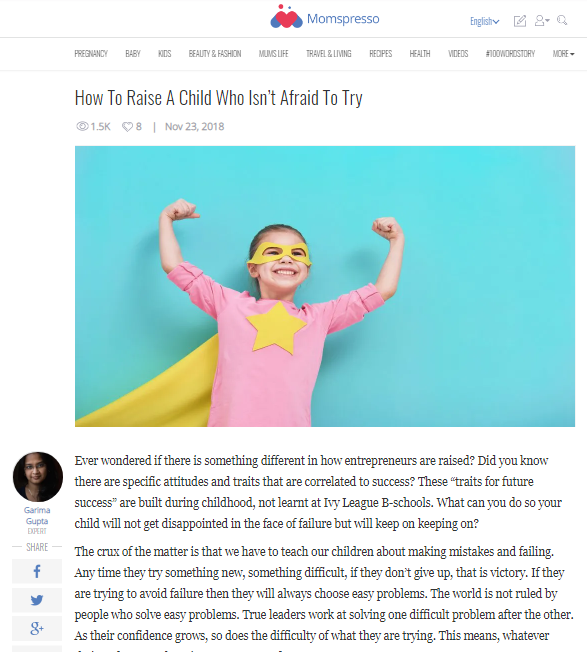 Raise A Child Who Isn't Afraid To Try -Expert Article in Momspresso